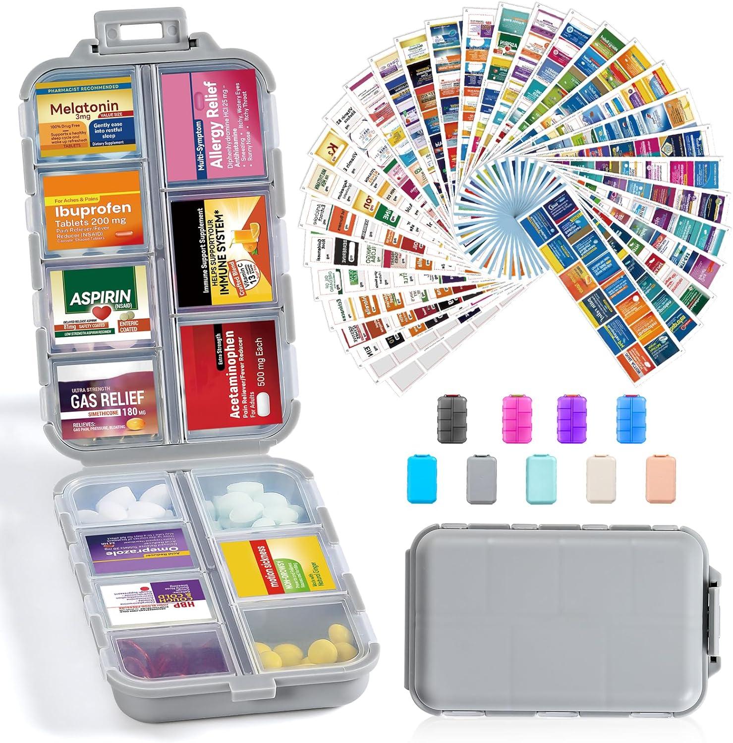 14 Grids Travel Pill Organizer: Tested, 415 Labels, Fish Oil Storage for Busy Travelers