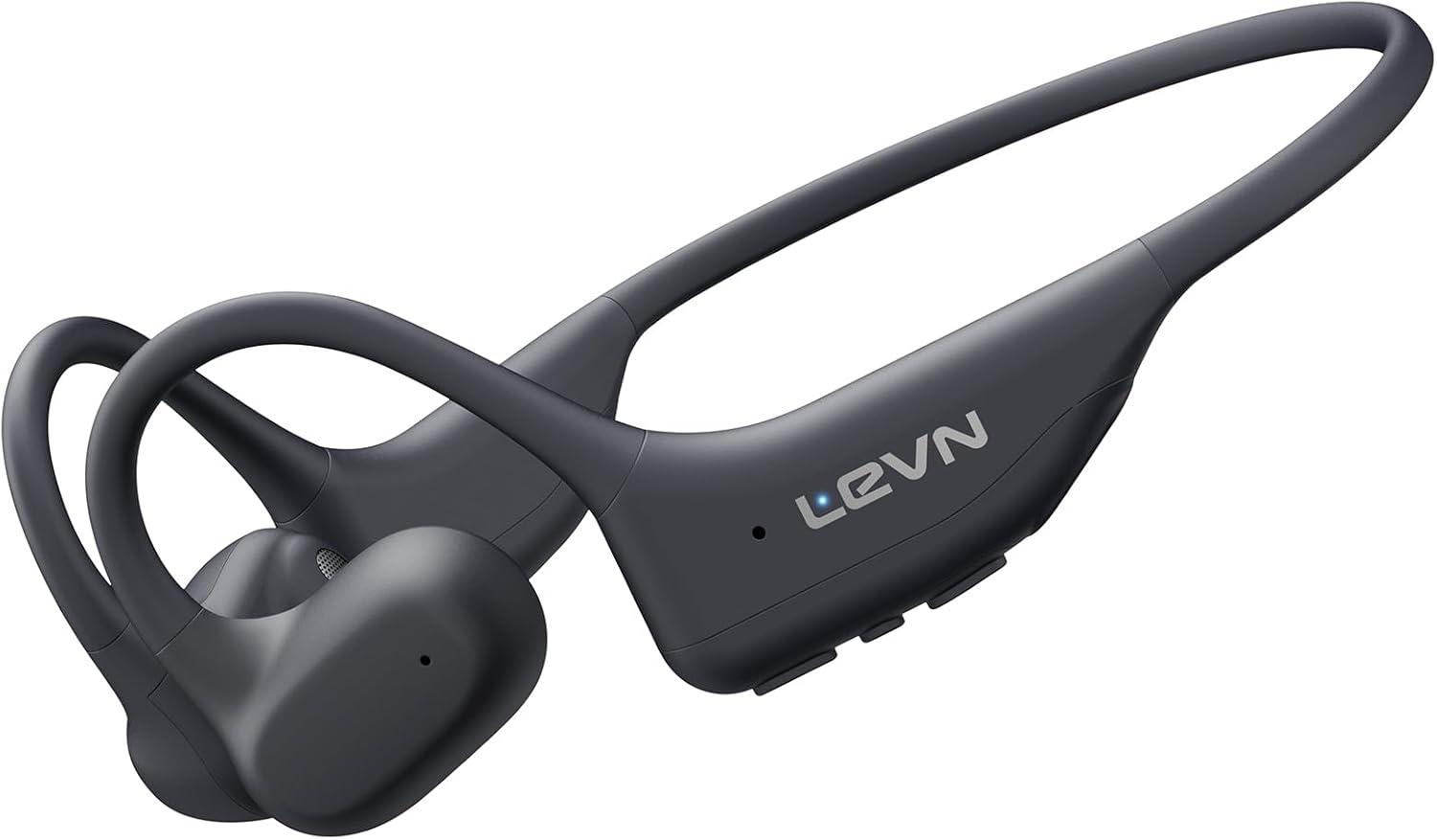 LEVN Bone Conduction Headphones: 14H Battery & Sweatproof Tested for Runners