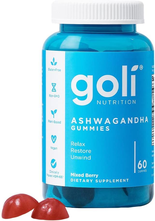 Goli Ashwagandha (KSM-66) vs Vitamin D 60-Count: Relax. Restore. Unwind (No Gelatin, Boost Immunity...)