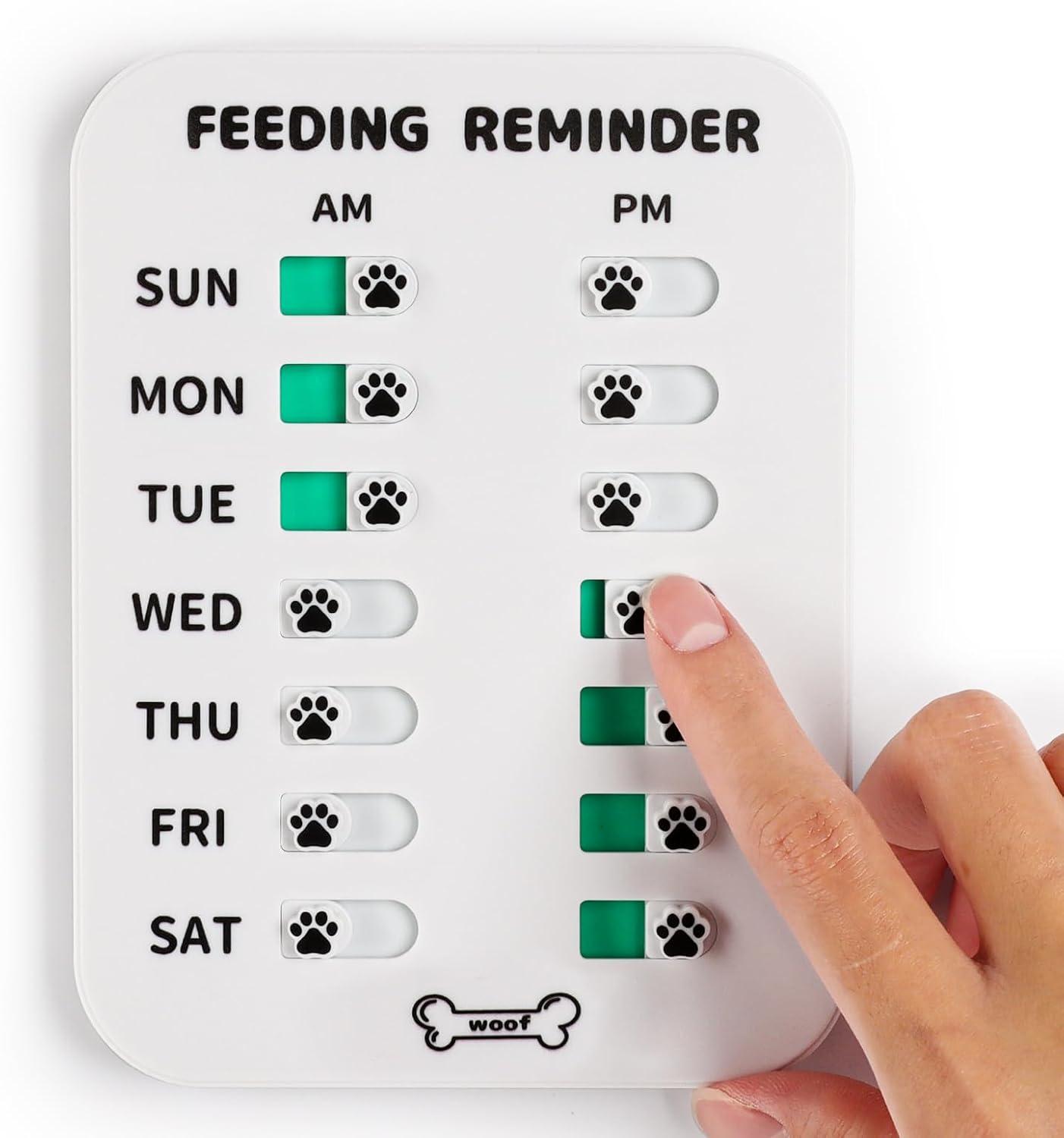 Compares YAUYIK Dog Feeding Reminder's Magnetic Sticker & AM/PM Chart to Fridge Magnets: Tested for Busy Pet Parents