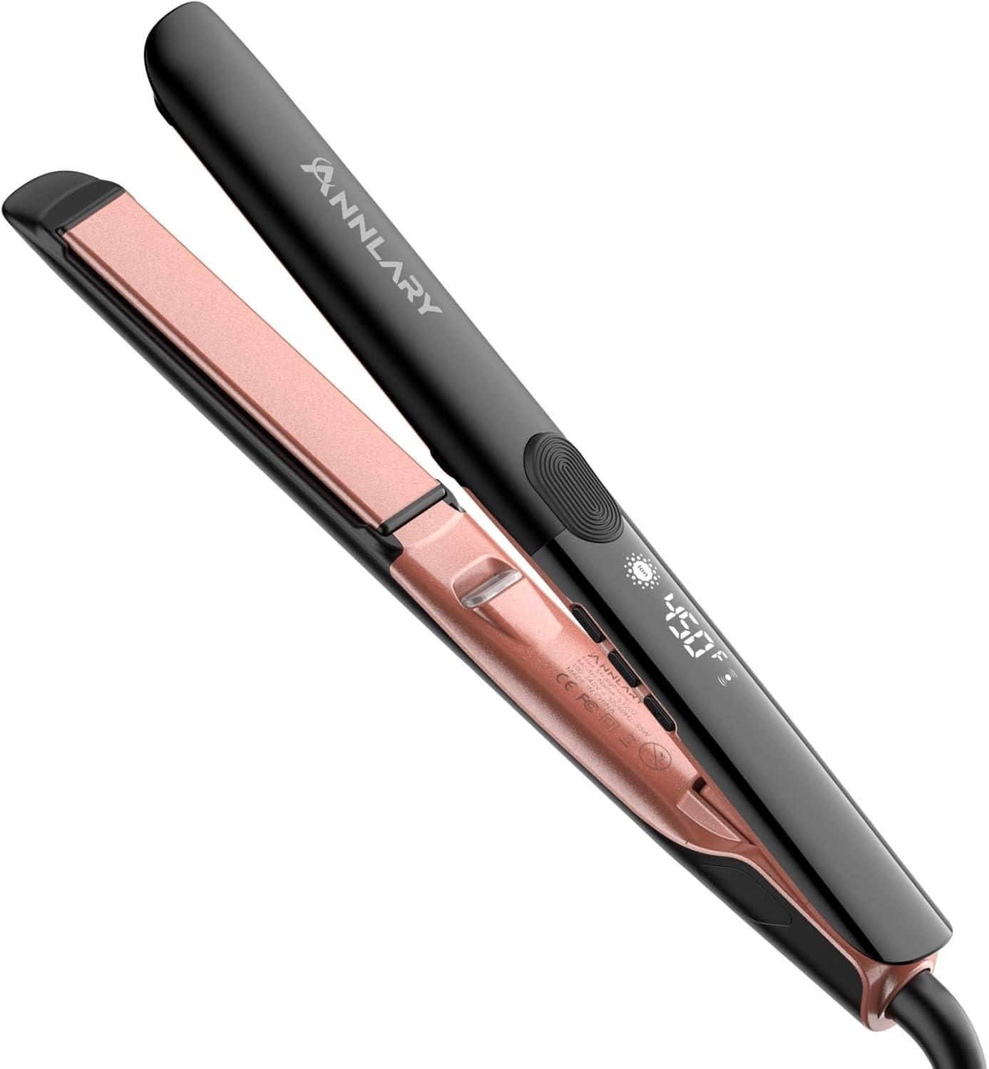 Best Hair Straightener – 1″ In-1 Curler Titanium Ceramic Ionic Dual Voltage for Less Frizz, Shinier & Smoother