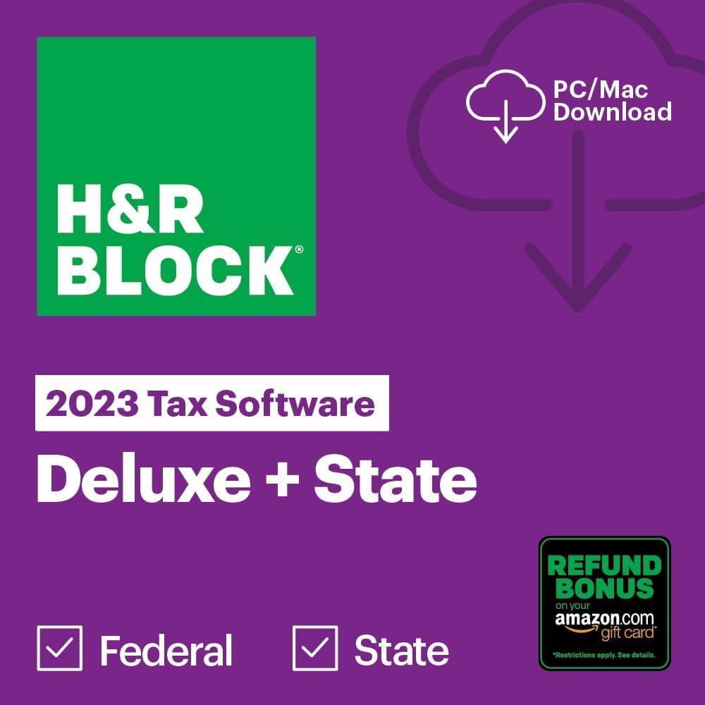 Best Tax Software – (Old Version) H&R Block Tax Software Deluxe + State 2023 with Refund Bonus Offer Review