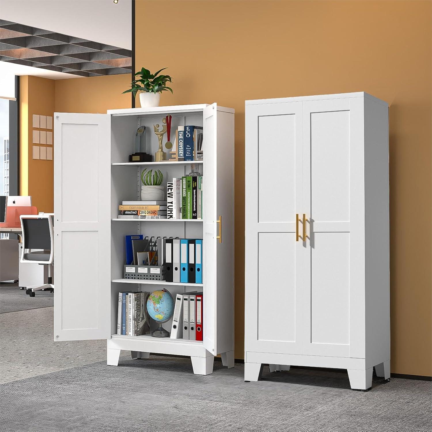 Best Storage Cabinet – RISTERN White Metal Storage Cabinet Review