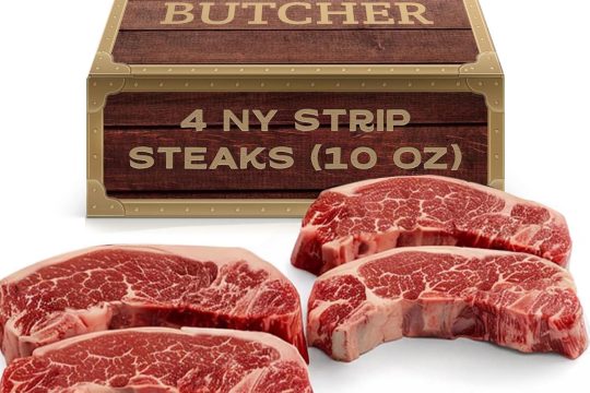 Best Meat Package – Grumpy Butcher New York Strip Steaks, 10 Ounce (Pack of 4) – Prime Steakhouse Quality Beef Review