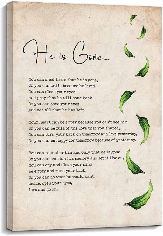Best Home Decor – Poem Posters for He Is Gone Wall Art Review
