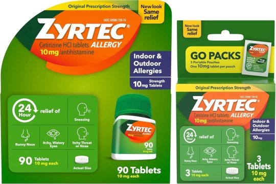 Best Allergy Relief – Zyrtec 24 Hour Tablets & Travel Packs Review