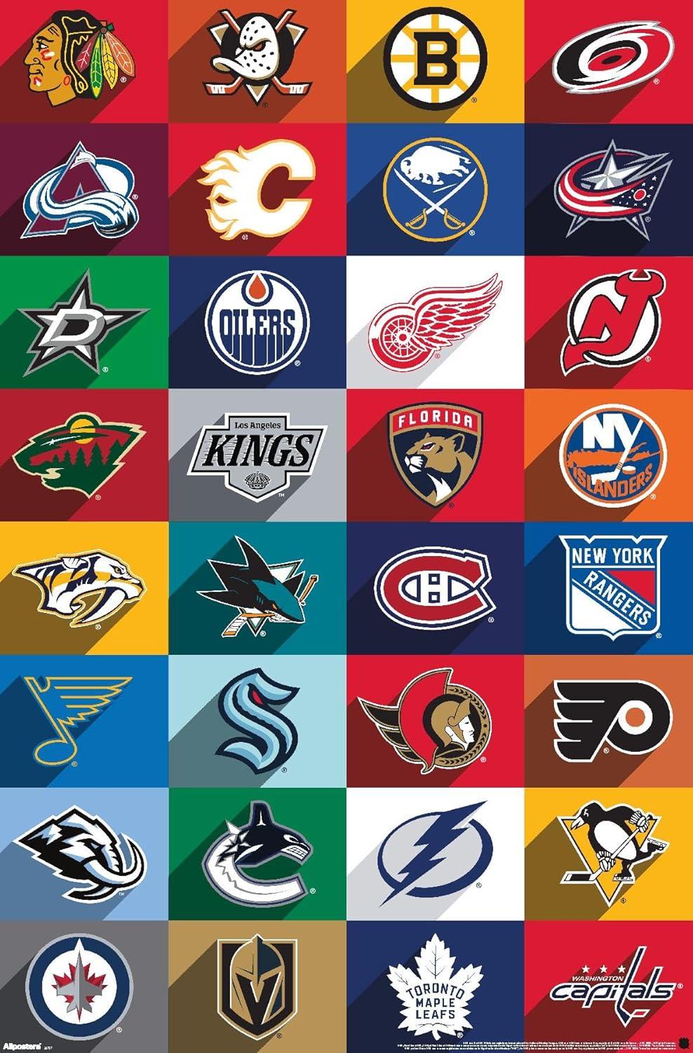 Best Wall Decor – NHL League – Logos 25 Wall Poster, 34L” x 22.4W” Review