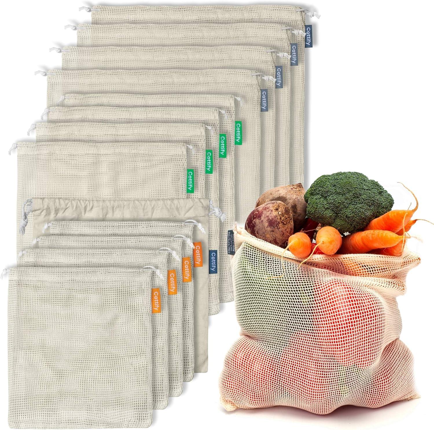 Showdown: 12+1 Reusable... vs. Tare Weigh Organic Cotton Mesh for Veggies