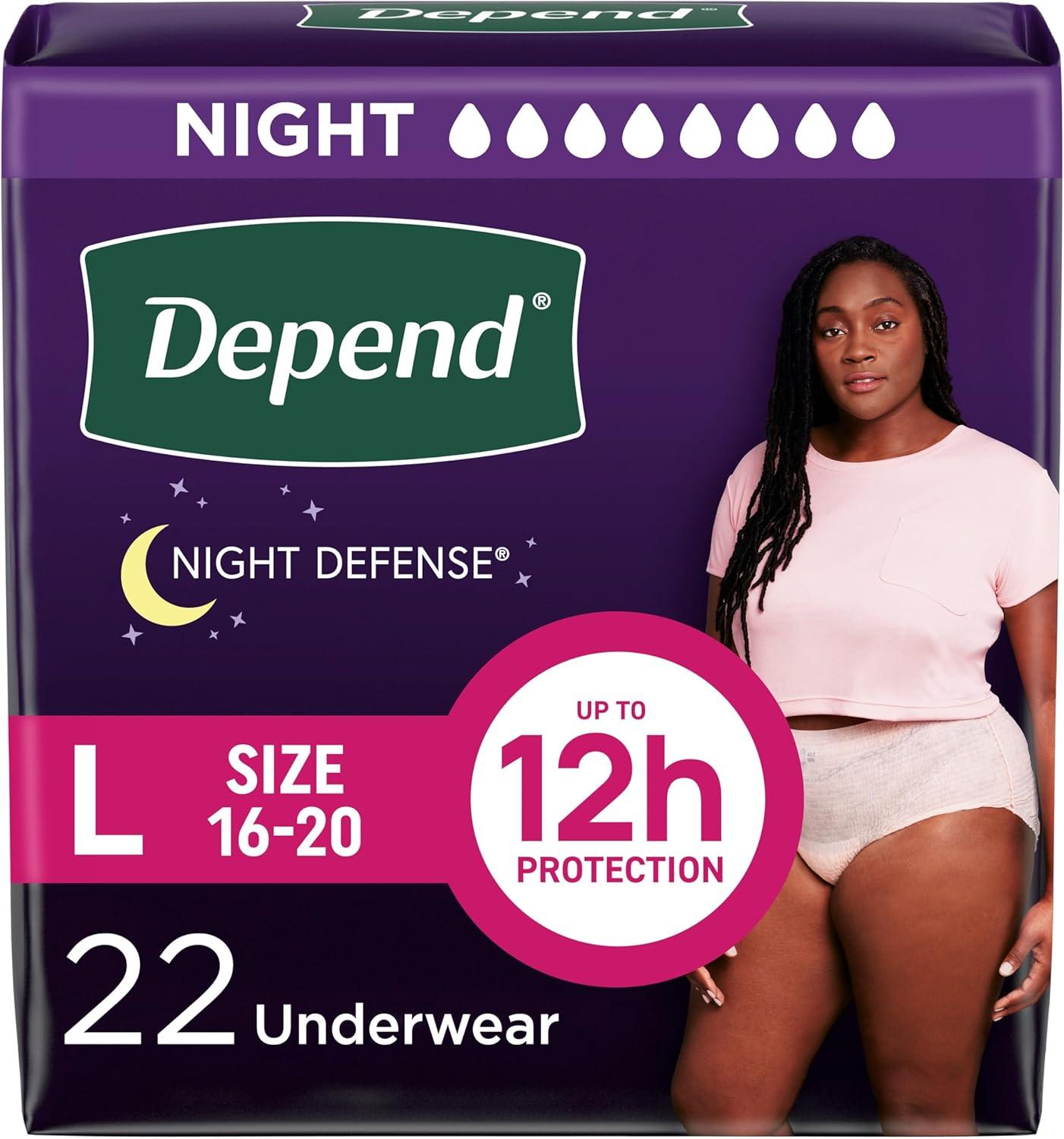 Depend Night Defense Tested: Overnight & Postpartum Bladder Leak (22 Count, Blush) - Wait, but isn't