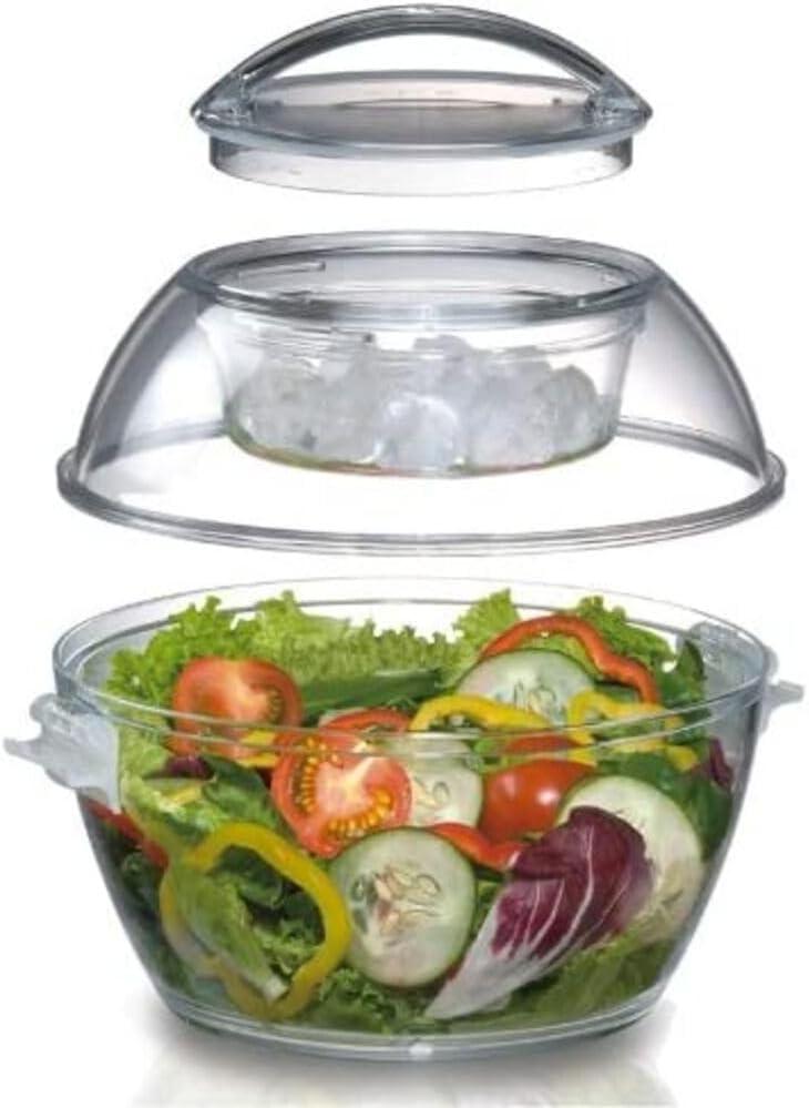 5.5Qt Salad probyde bowl tested: Acrylic clarity meets surprise convenience—marvel at chic ultra-hold!