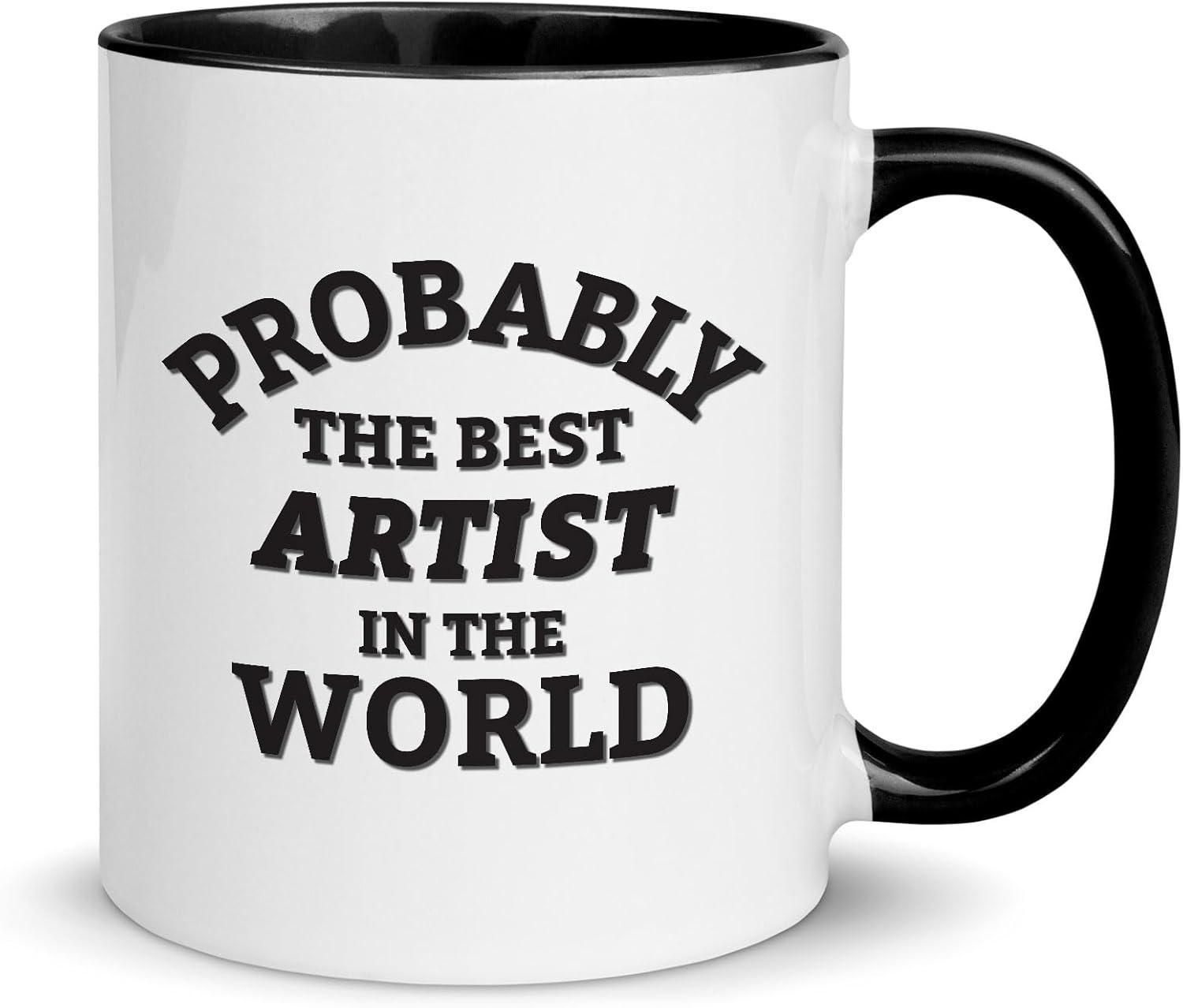 Handle Tested Versus Best Artist Mug: Staff Gift With Twirls Cup
