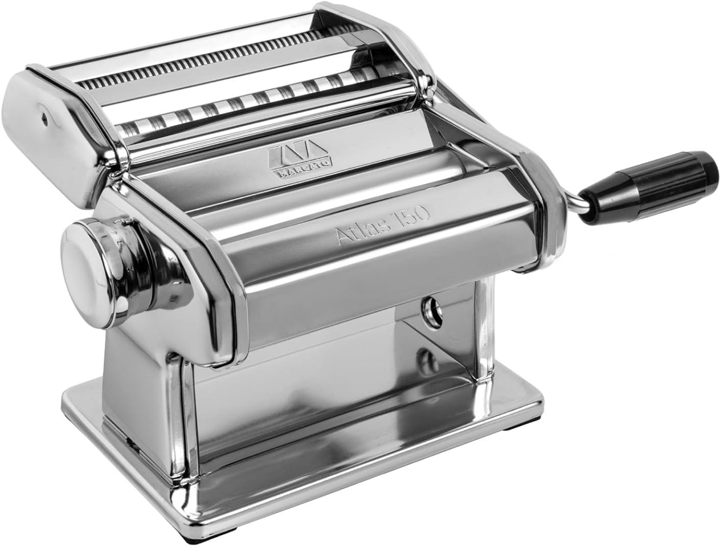Tested Efficiency: Atlas 150's Chrome Steel Pasta Maker, Made in Italy