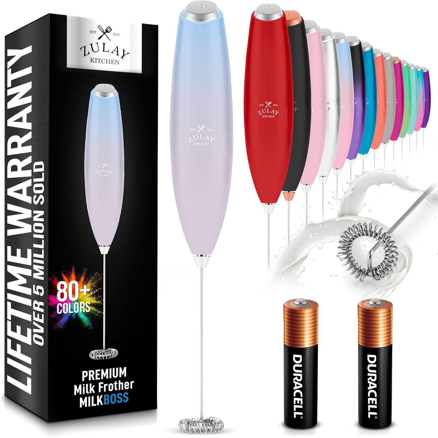 Zulay Milk Frother (Duracell AA) - Surprising Speed Tested for Coffee & More