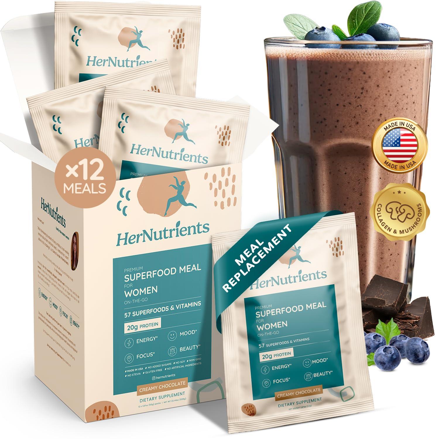 Showdown: Meal Replacement Greens & Collagen vs Chocolate Shake No Sugar for Women's Energy & Beauty Boost
