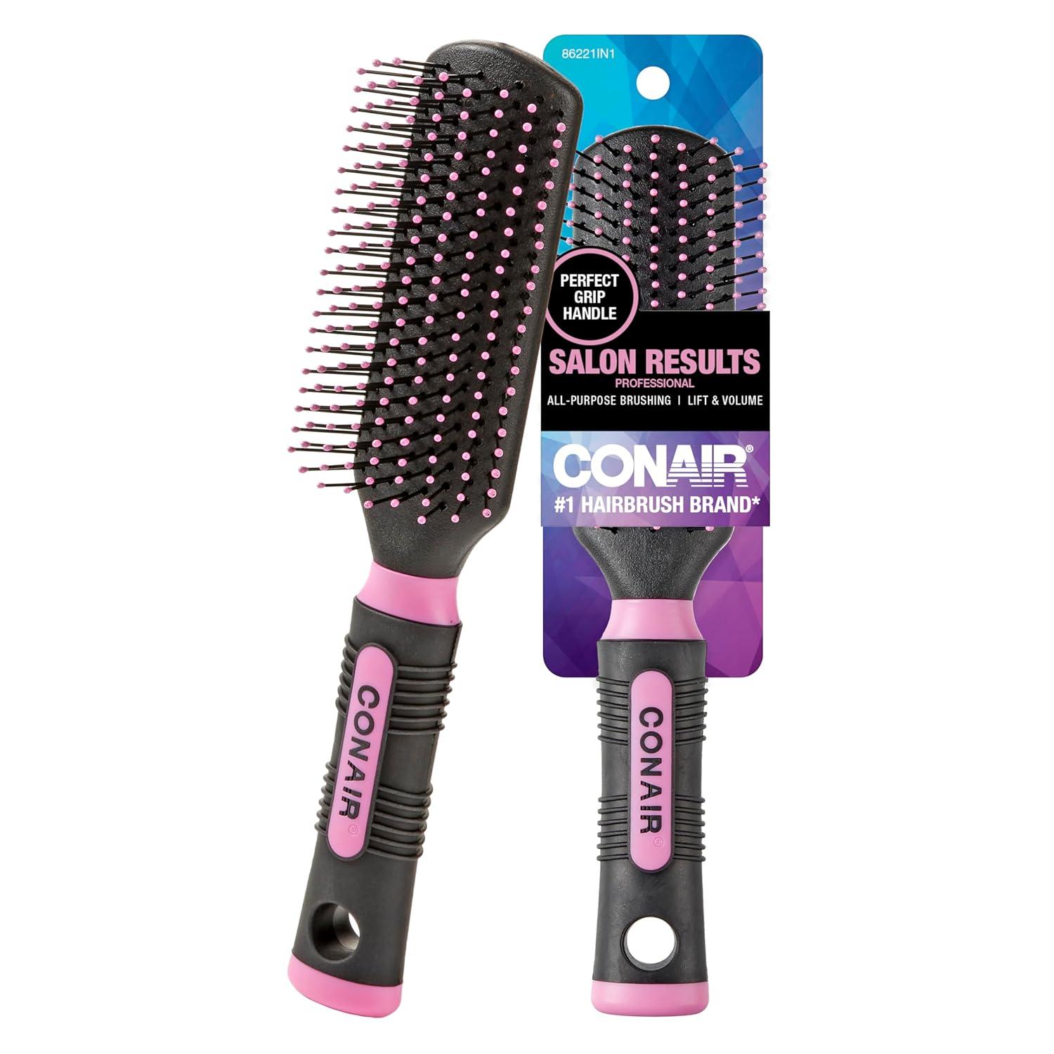 Conair Salon Results Hairbrush Tested: Surprising Detangling for All Hair Types (Pink/Black)