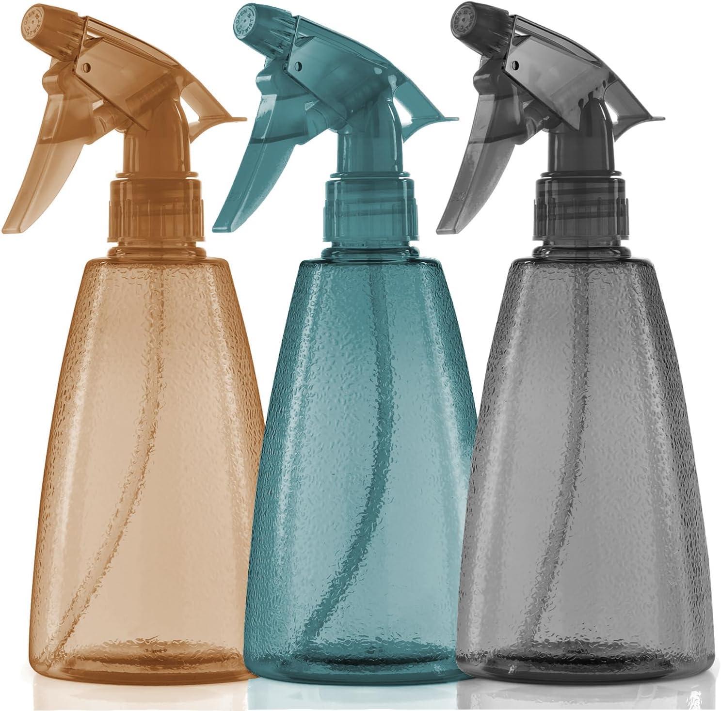 Spray Bottles Showdown: 3-Pack, 16 Oz, Mist Stream, Plastic, Empty, Color Twist