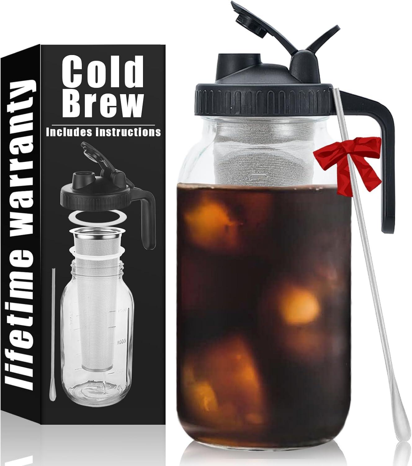 Surprising Cold Brew Showdown: 64oz Pitcher, Dense Filter, & Stainless Spoon Tested for BPA-Free Convenience
