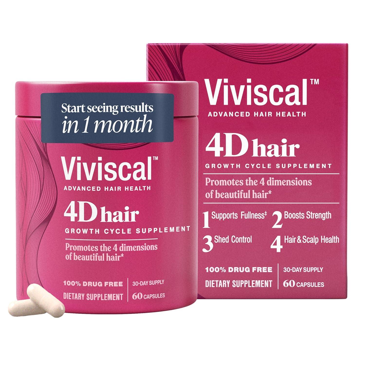 Viviscal 4D Hair Growth Showdown: Keratin, Biotin, Zinc, 30-Day Tested for Thick, Healthy Hair, 60 Count?