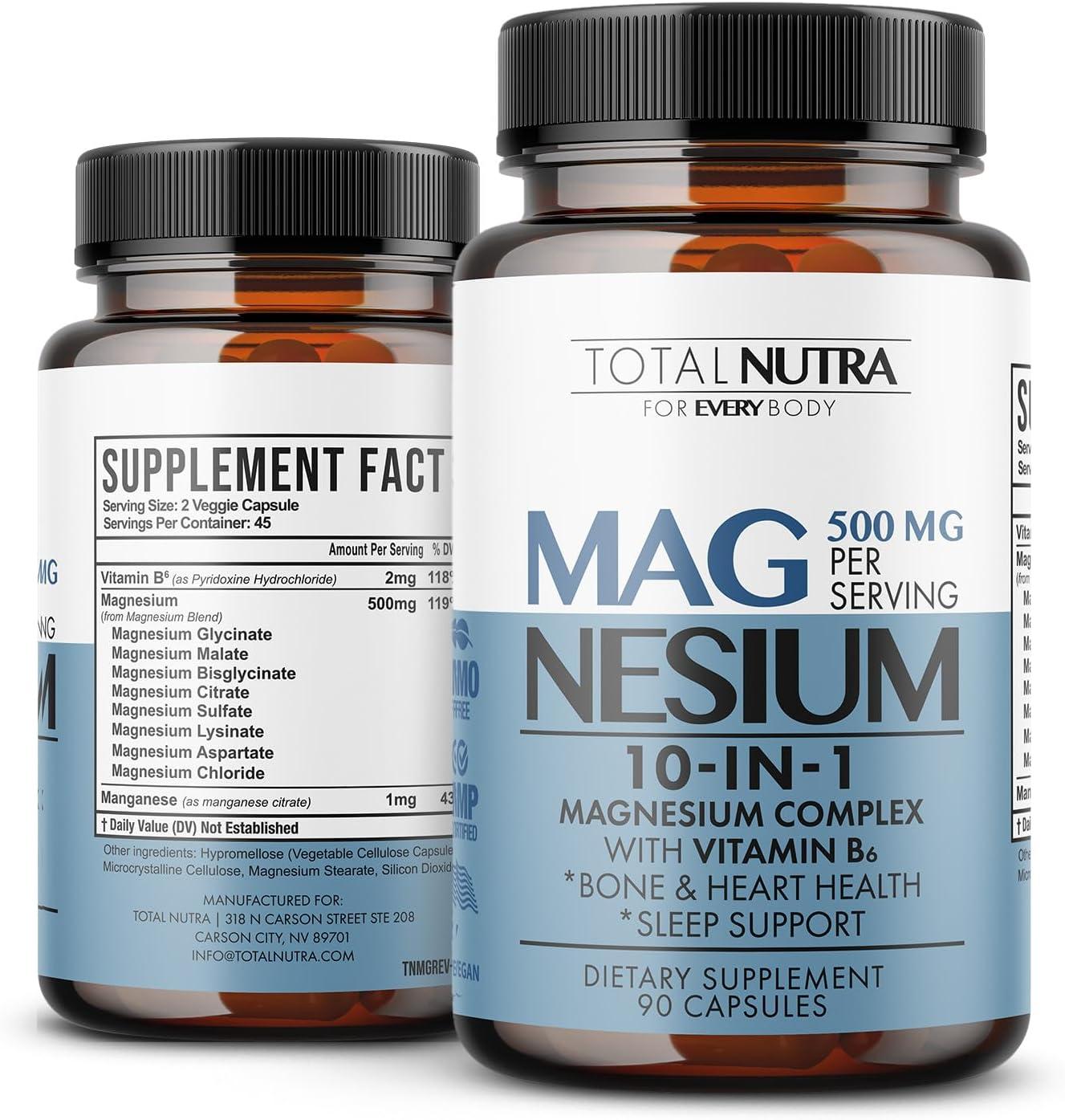 10-in-1 Magnesium Supplement Tested: Surprising High Absorption & B6 for Sleep, Muscle, & Heart-Vegan, 45-Day Supply
