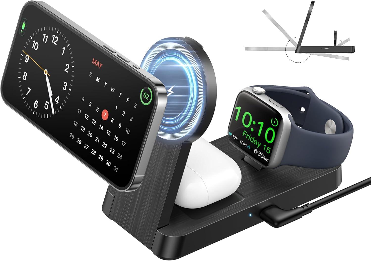 Surprising 3-in-1 Charger: Foldable, Watch Fit, AirPods Efficiency-Tested for Travel