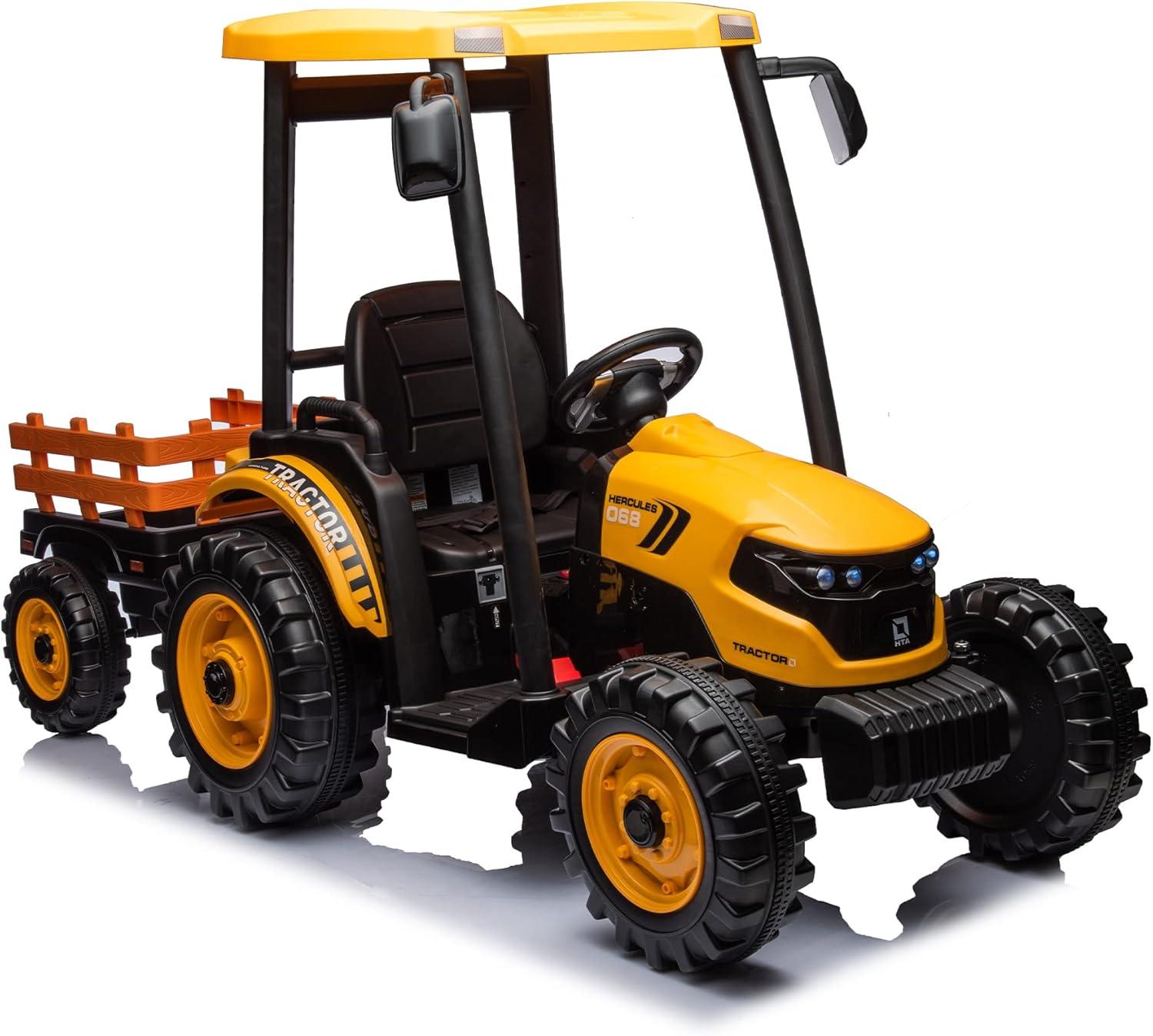 4-Gearbox Tractor Tested: Durable Power for Big Kids (Yellow)