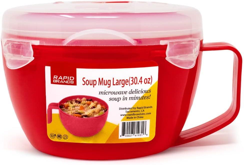 Microwave Soup Mug Showdown: Vented Lid 3-Pack vs Steam Tray Reusable