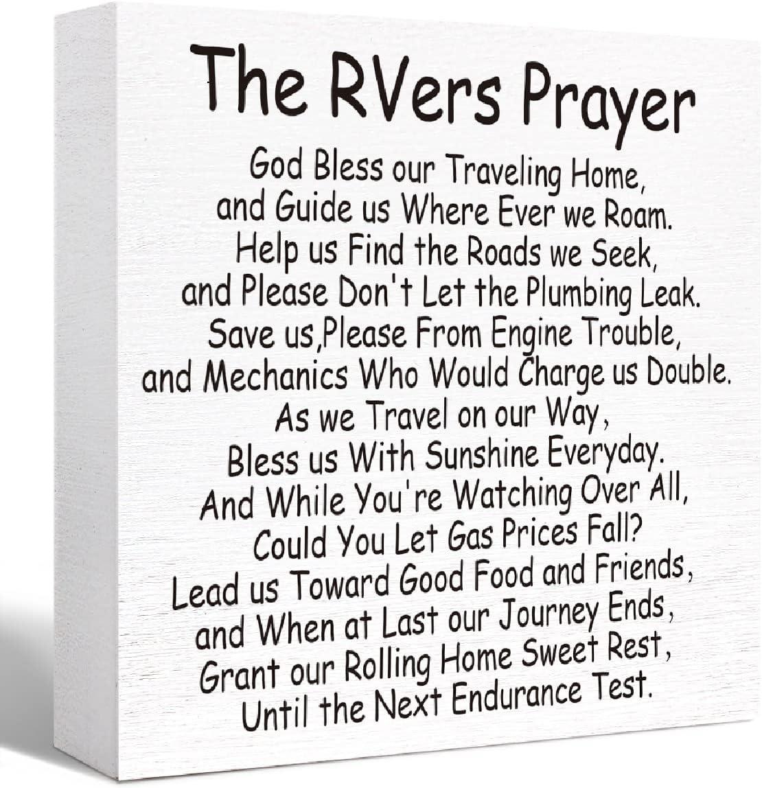 RV Prayer Sign, Funny Decor, Inside Use, 5x5x1 Tested -- Camping Showdown