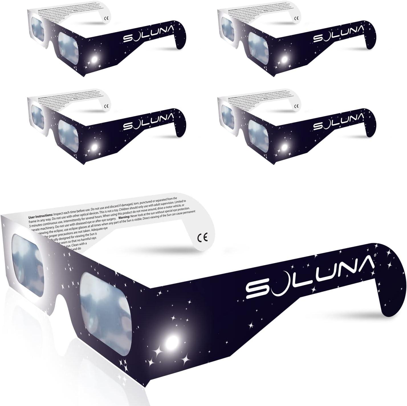 2024 Solar Eclipse Shades AAS Approved: USA-Made, CE/ISO Tested, Safe Viewing (5 Pack)
