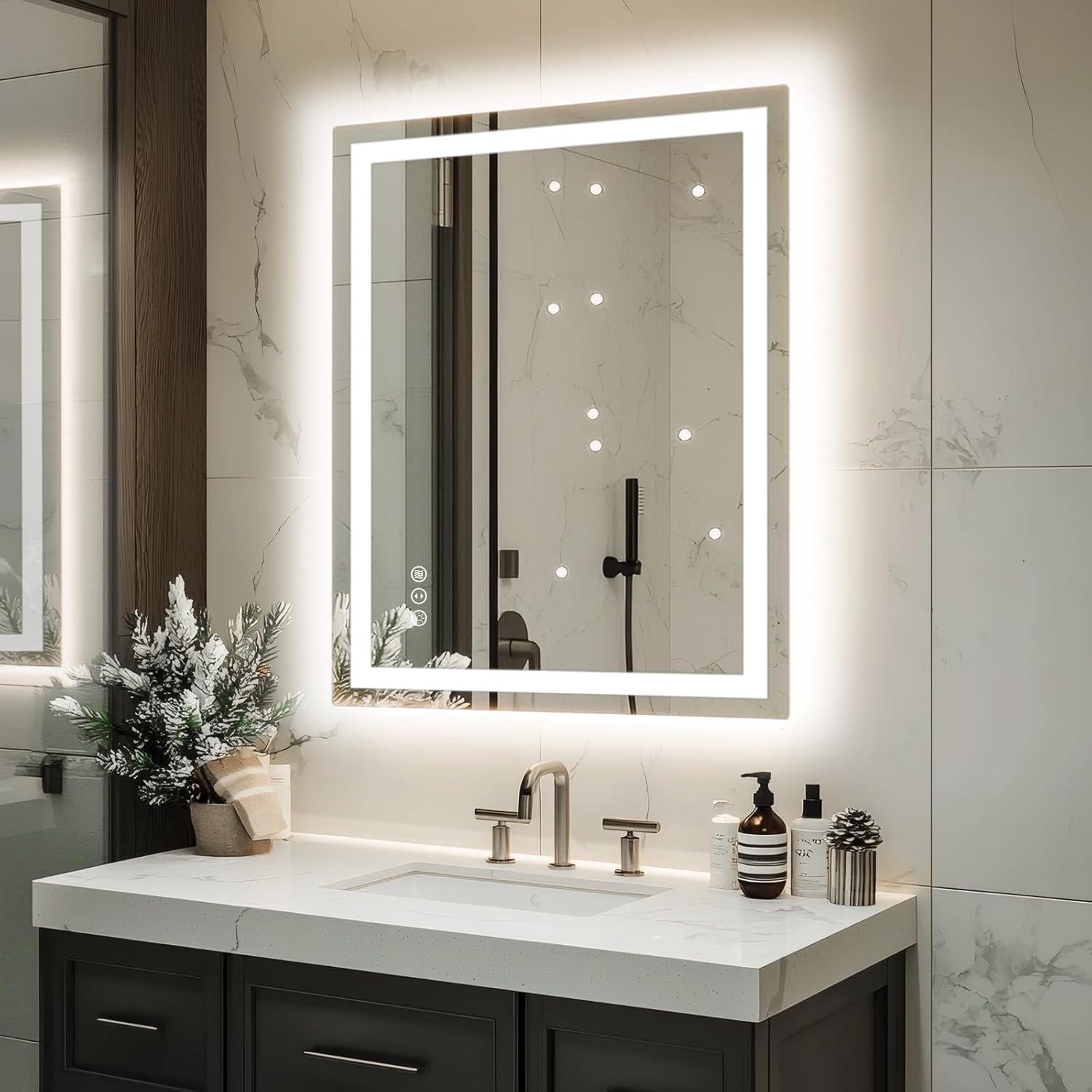 Showdown: 32" Size, Dimmable, 3 Colors, Tempered Glass - Tested for Modern Bathrooms