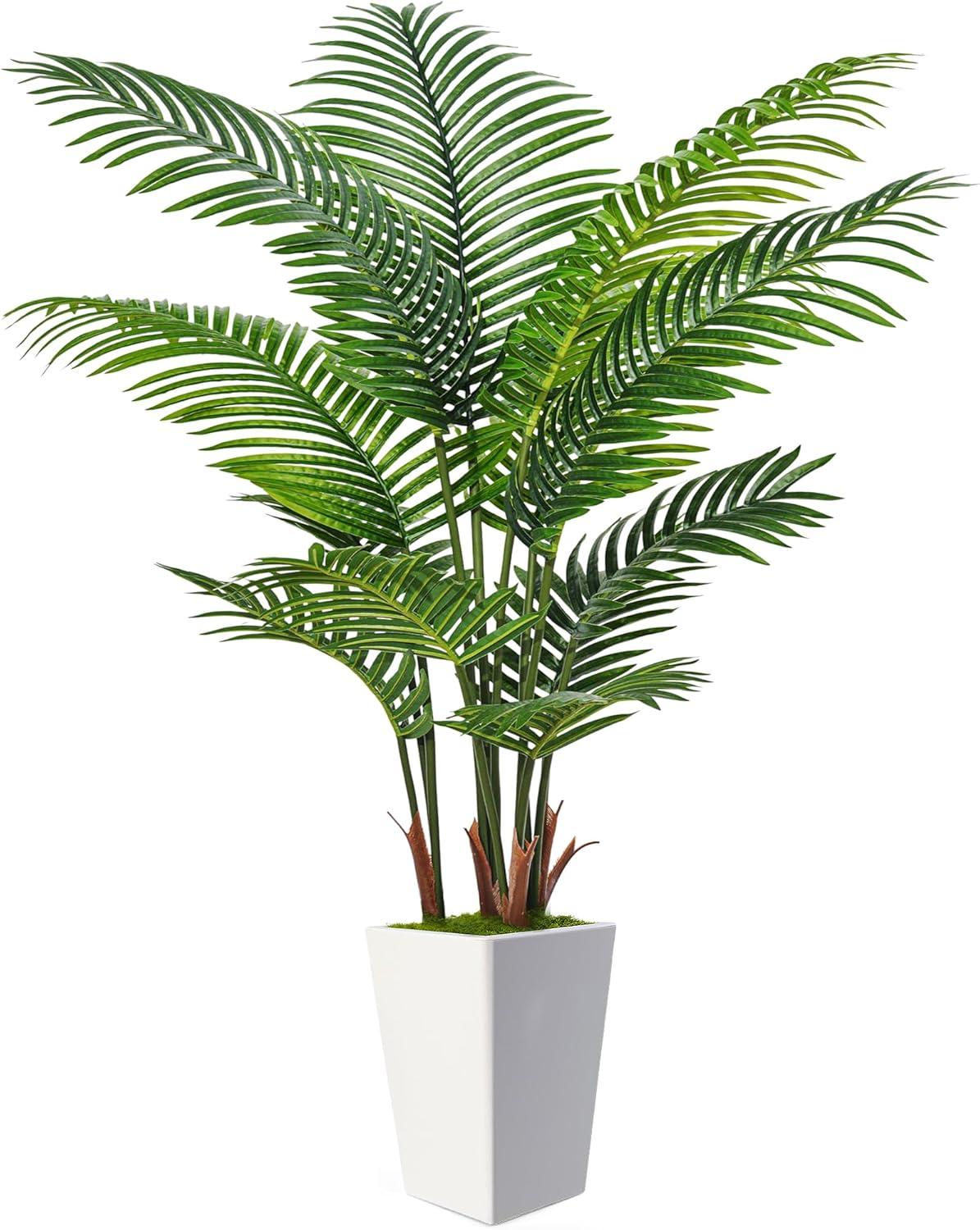 6FT Artificial Palm with Lifelike Leaves vs. White Faux Tree: Tested for Home Office Decor