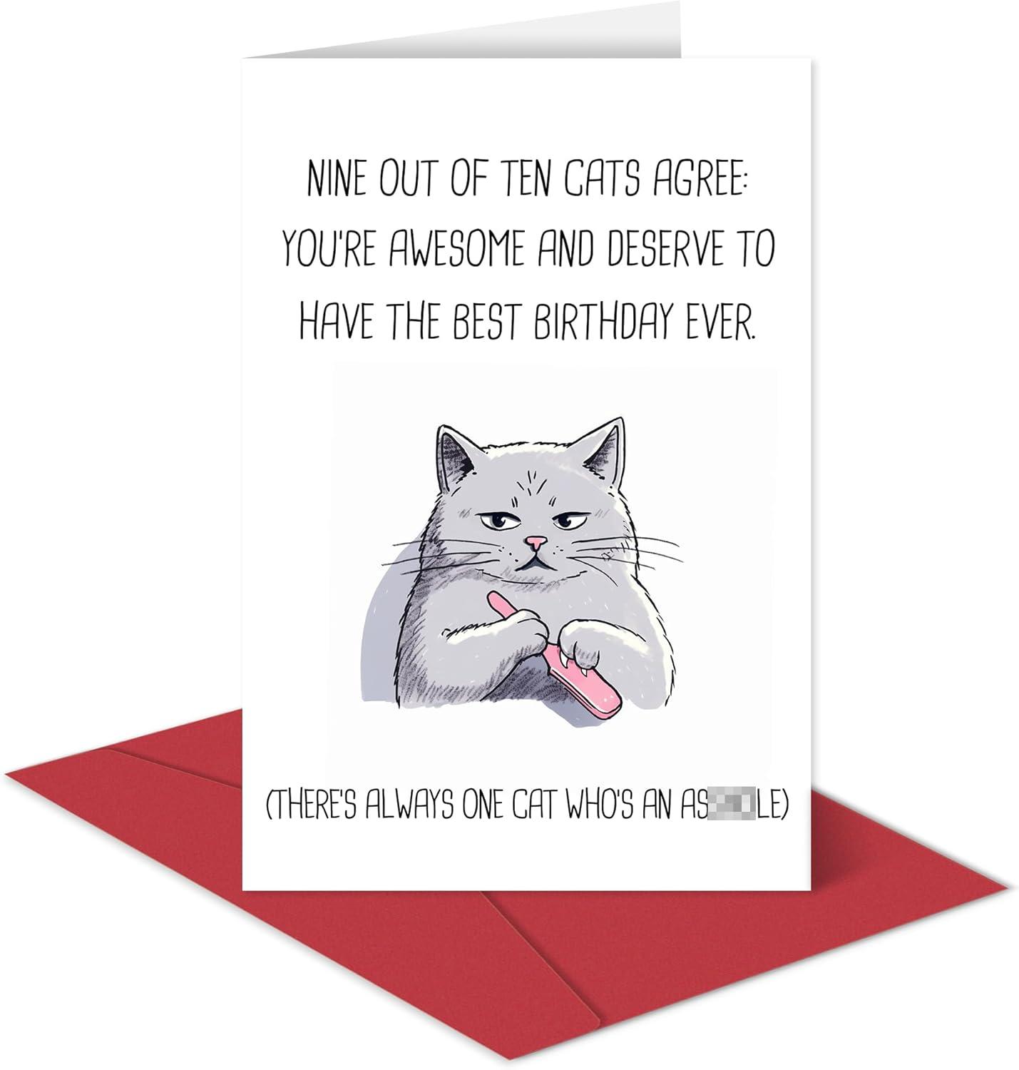 Heollaok Funny Cat Card vs. Humorous Men/Women Options - Tested 9/10 Cats Agree