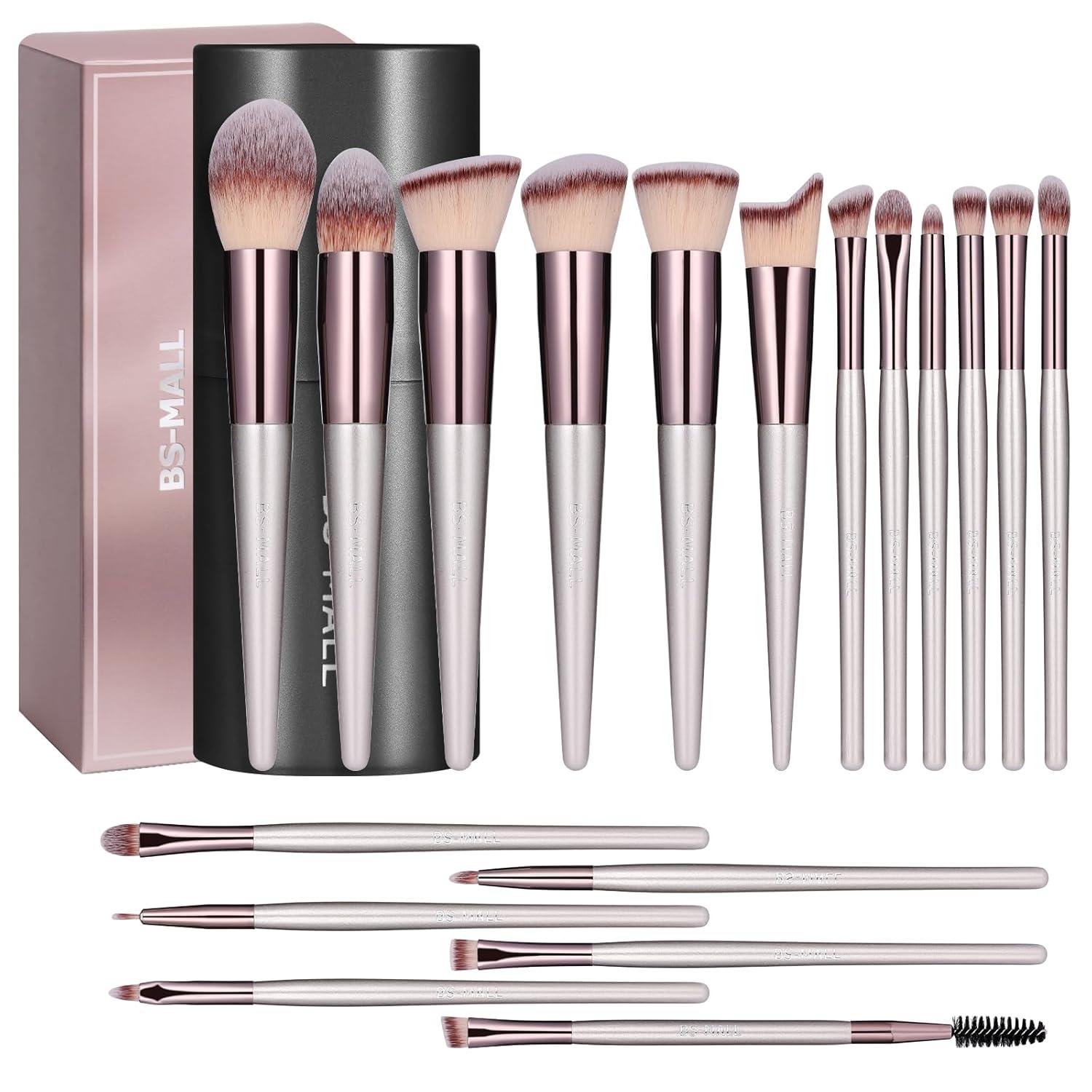 BS-MALL 18-Pc Synthetic Brush Set Tested: Surprising Eco-Design vs. Sensitive Skin Compatibility (Dual-Ended, Compact Case) - Beauty Routine Boost