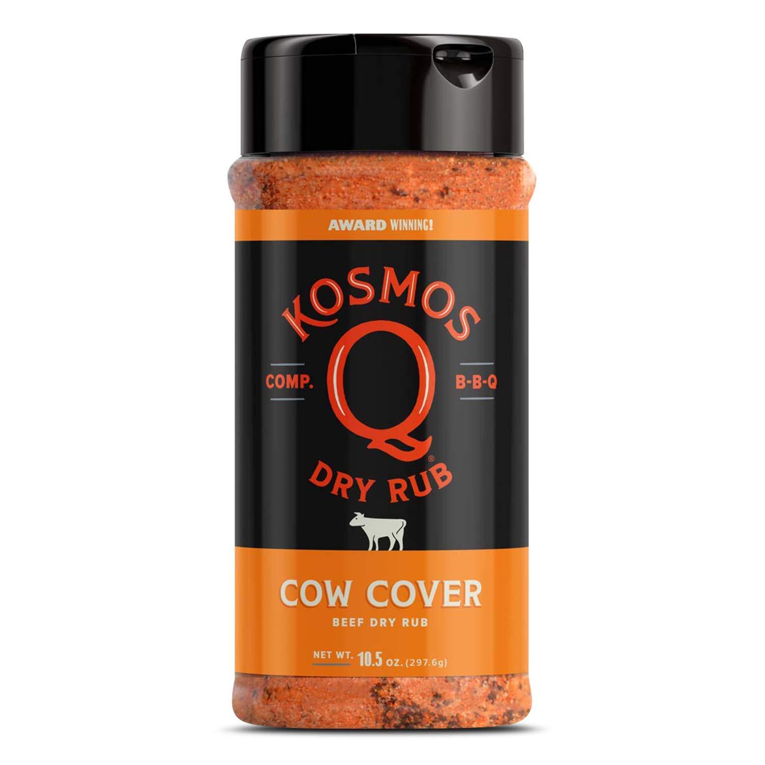 Kosmos Q Cow Cover BBQ Rub Showdown: Smoky Flavor, 10.5 Oz Shaker for Grilling