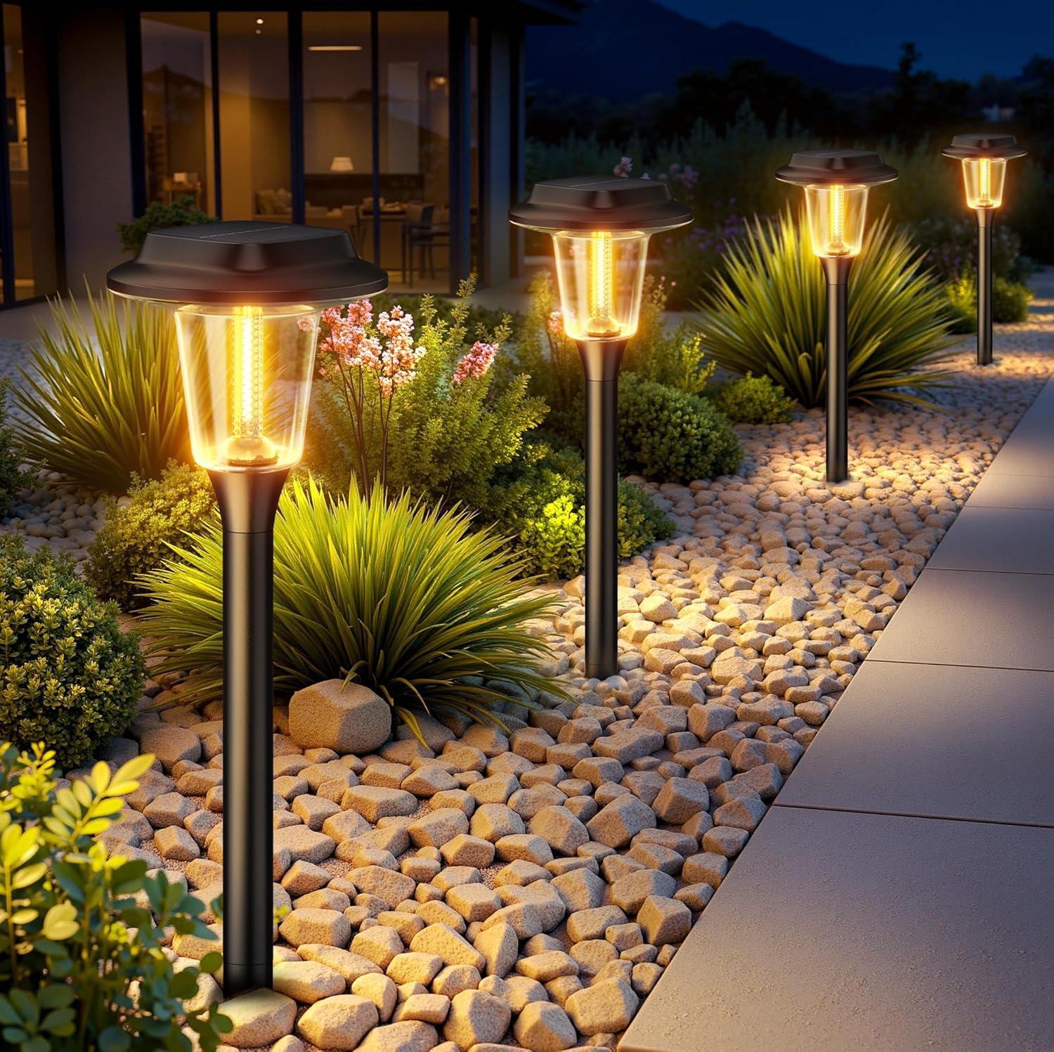 Surprising Brightness in Solar Pathway Lights vs. Spotlights: 15H Glow Tested for All Weather