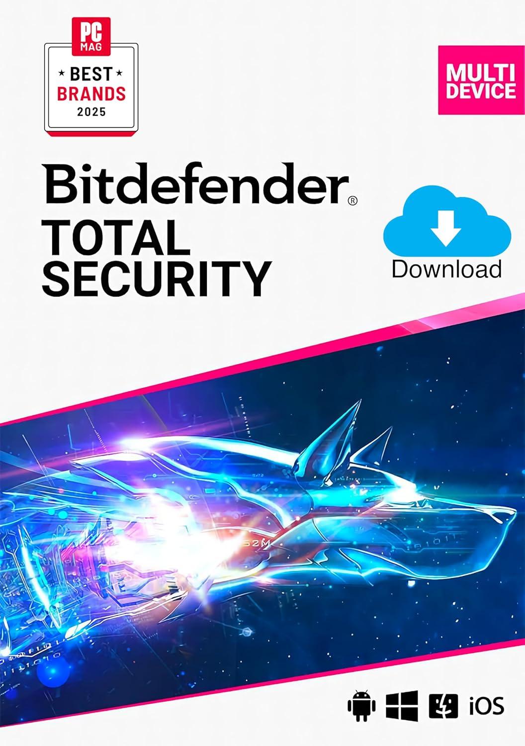 Bitdefender Total Security Showdown: 5 Devices, 2-Year, PC/Mac, Email Code