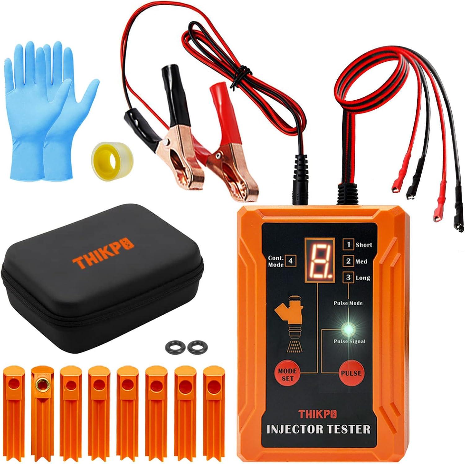 THIKPO Fuel Injector Tester Showdown: 8 Pulse Modes, 4-Wire Dual, 8 Size Adapters, 12V/5V Output - Surprising Efficiency for Modern Cars