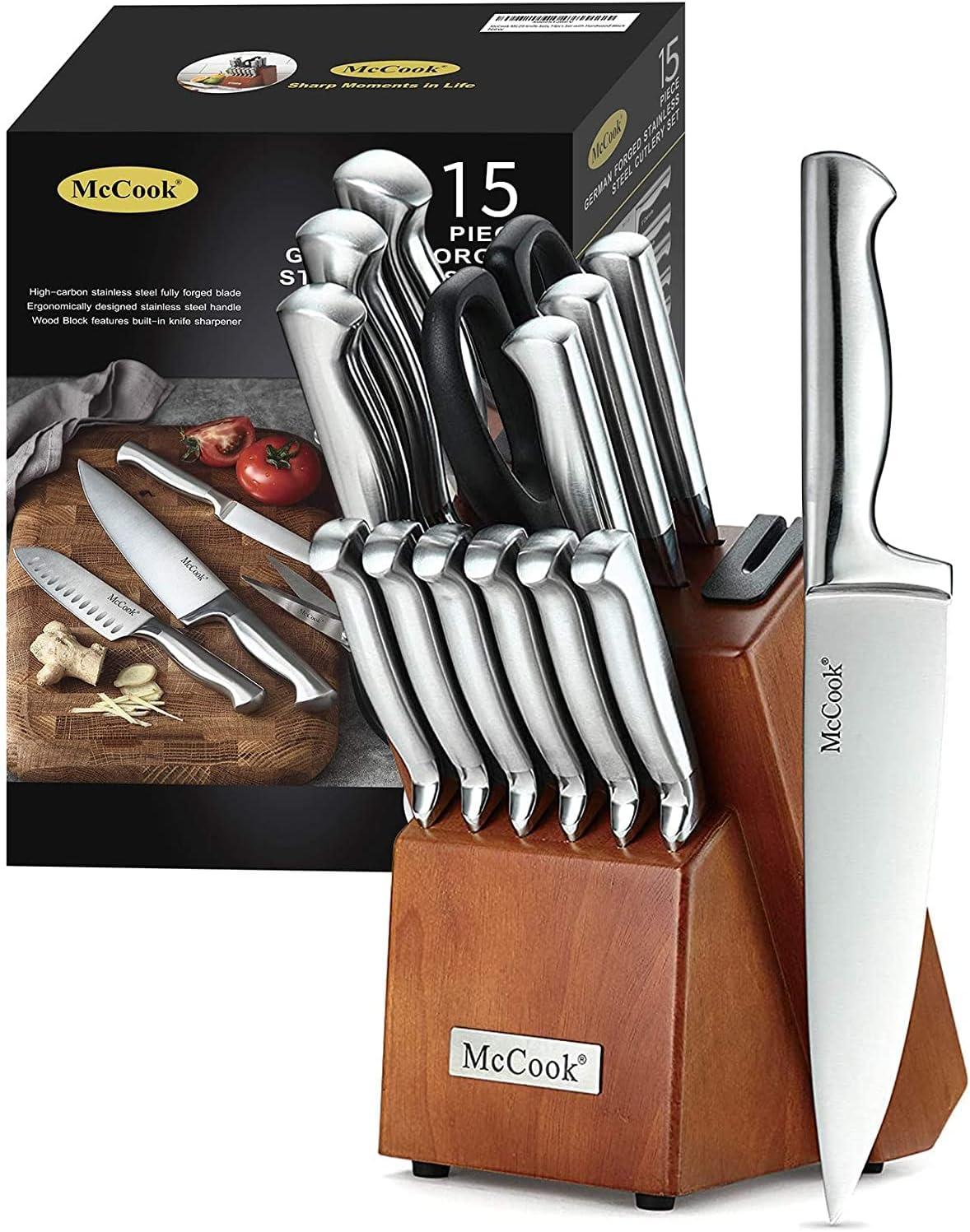 McCook's 15-Piece Knife Set Tested: Built-In Sharpener's Surprising Efficiency