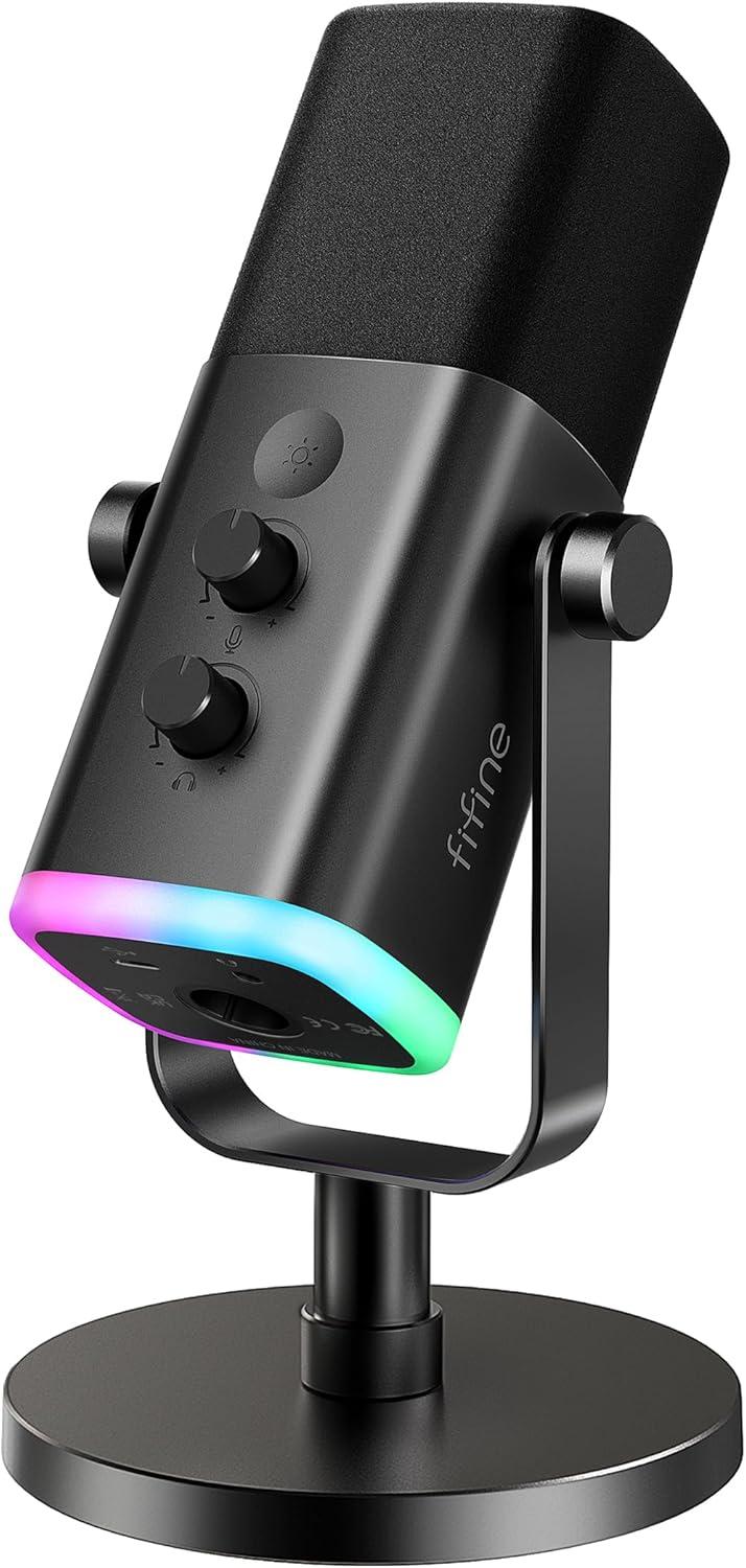 Tested: FIFINE RGB Light Mic vs. AmpliGame AM8's Studio-Quality Design for Podcasting & Gaming