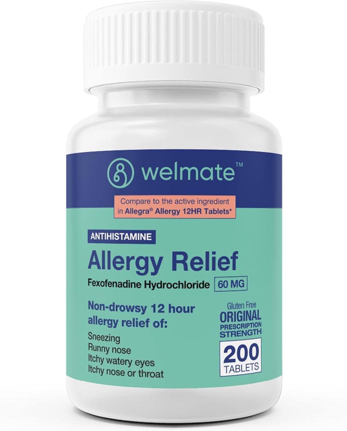 WELMATE 200-Count Showdown: 12-Hour Non-Drowsy, 60-Mg Tested for Spring Allergies