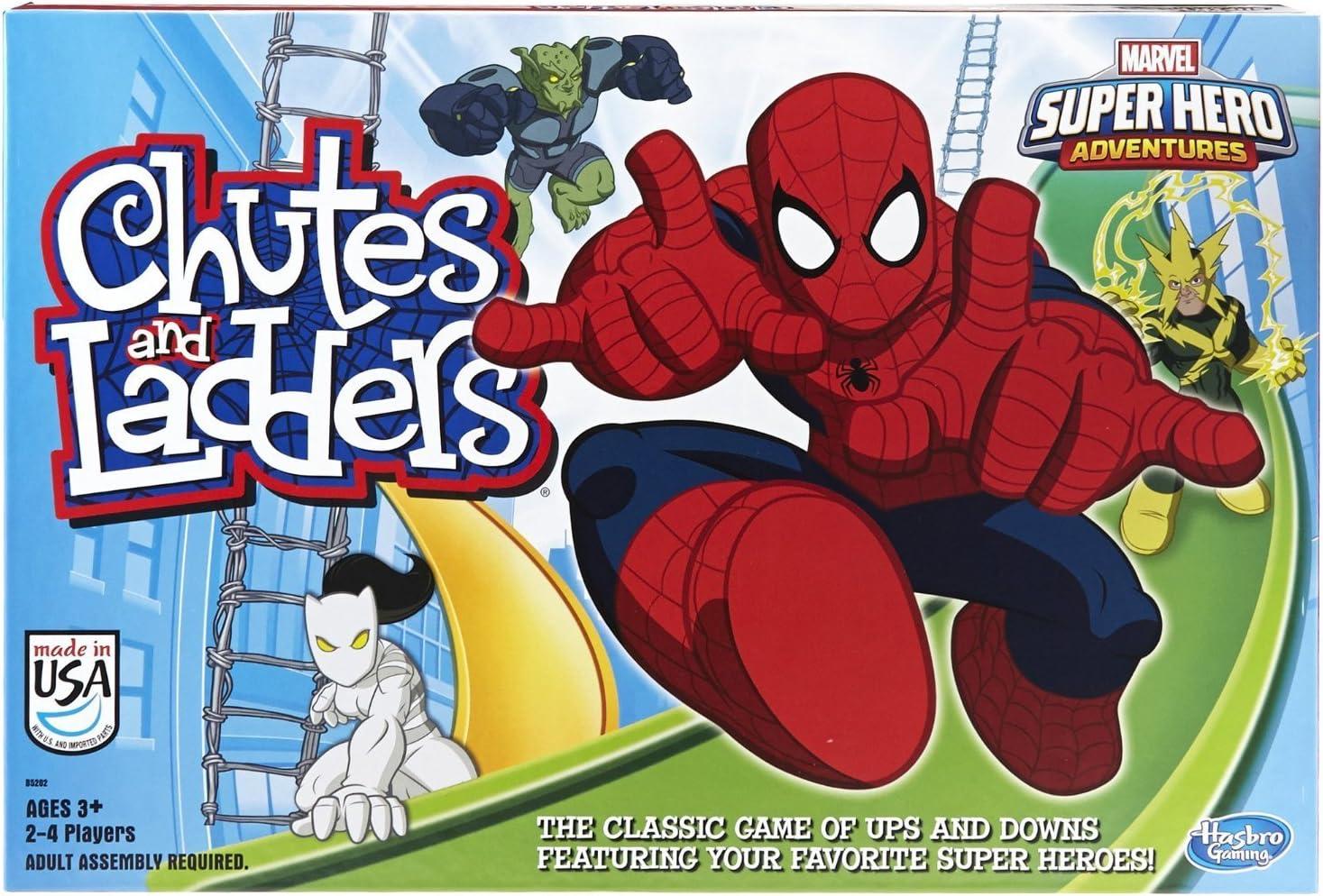 Hasbro Marvel Spider-Man Chutes & Ladders: Tested for Preschoolers... vs. Standard (Amazon Exclusive)