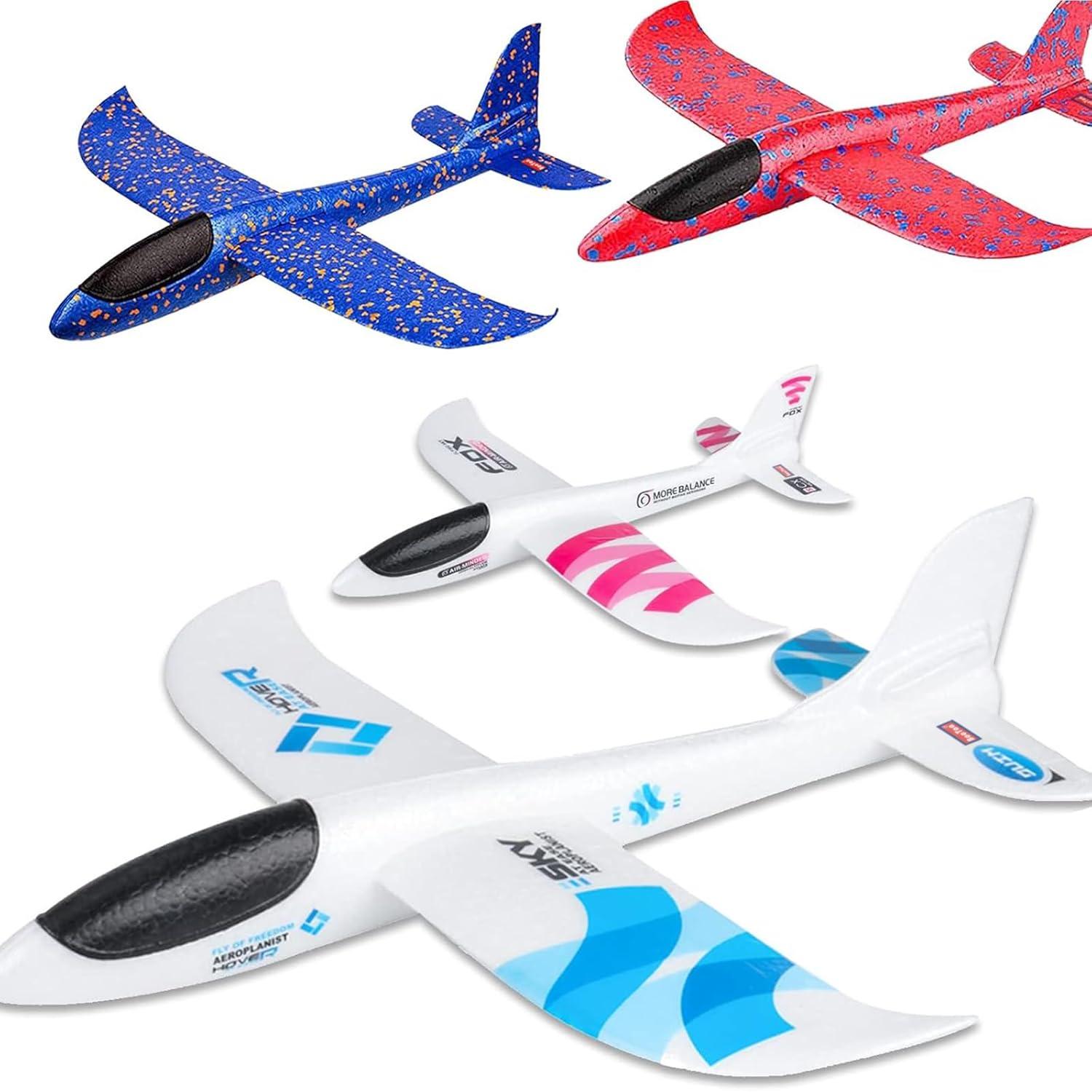 Tested: 4-Pack vs 17.5" Foam Plane, 2 Flight Mode, Gliders, Flying Aircraft for Kids' Birthday Gifts & Outdoor Fun