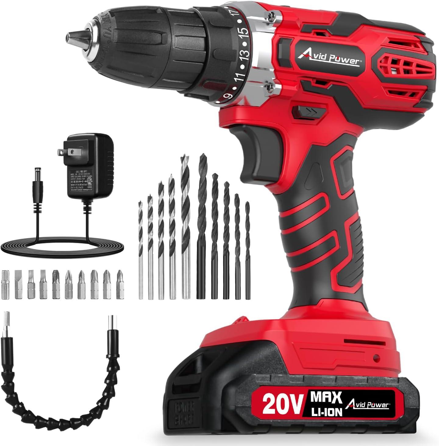 AVID POWER 20V MAX Drill Kit: Surprising Showdown of Keyless Chuck & 22pc Bits Tested for Power Tool Versatility
