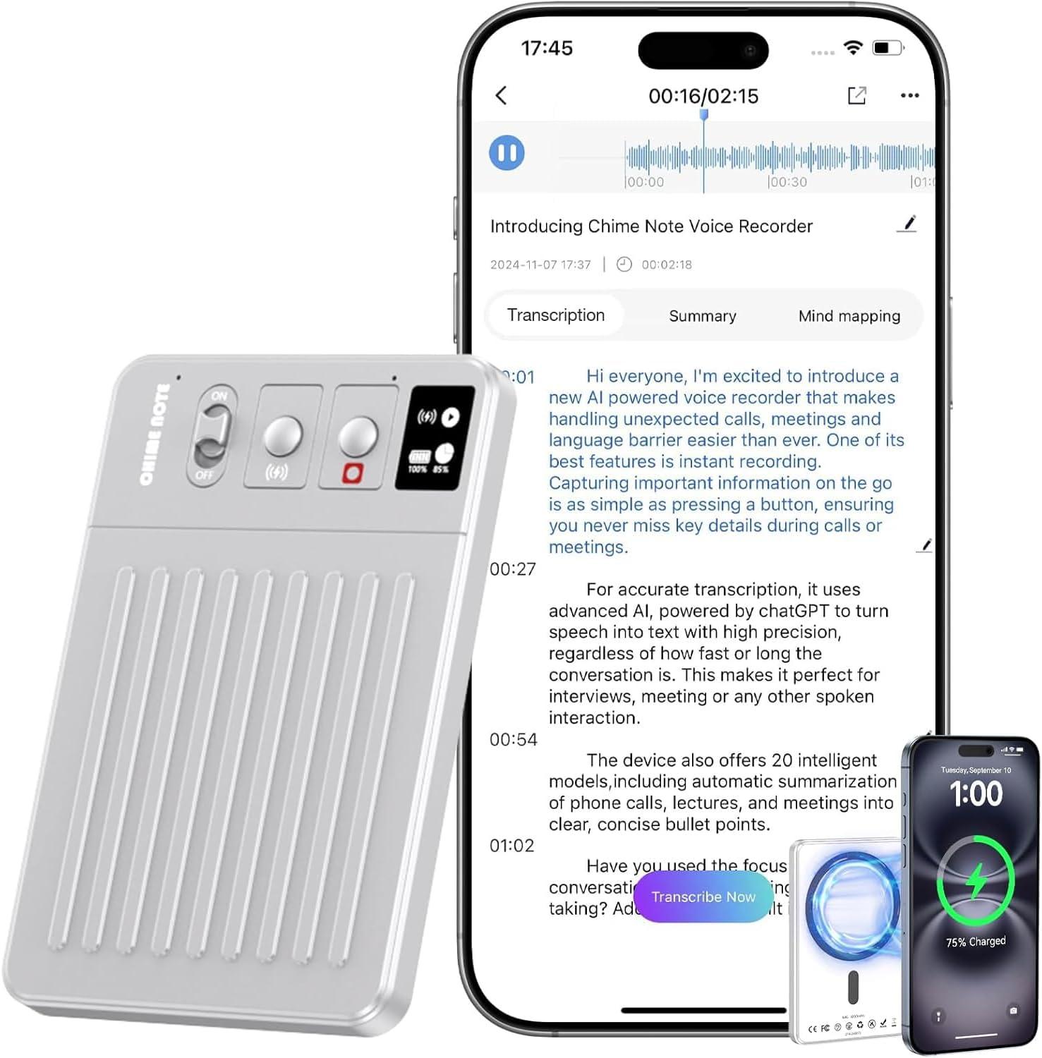 Chime Note AI Voice Recorder vs. viaim RecDot: Legal Alerts & 36-Hour Battery for Remote Workers