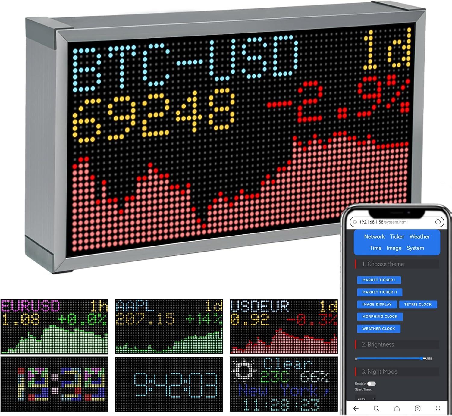 Real-Time Bitcoin vs Weather Monitor: Tested Tech Smart Display versatility, perfect for seasonal trends