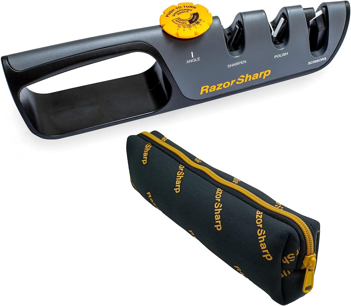 Compare RazorSharp's Angle Guide vs Non-Slip Grip: Surprising Kitchen Knife Sharpening Insight!
