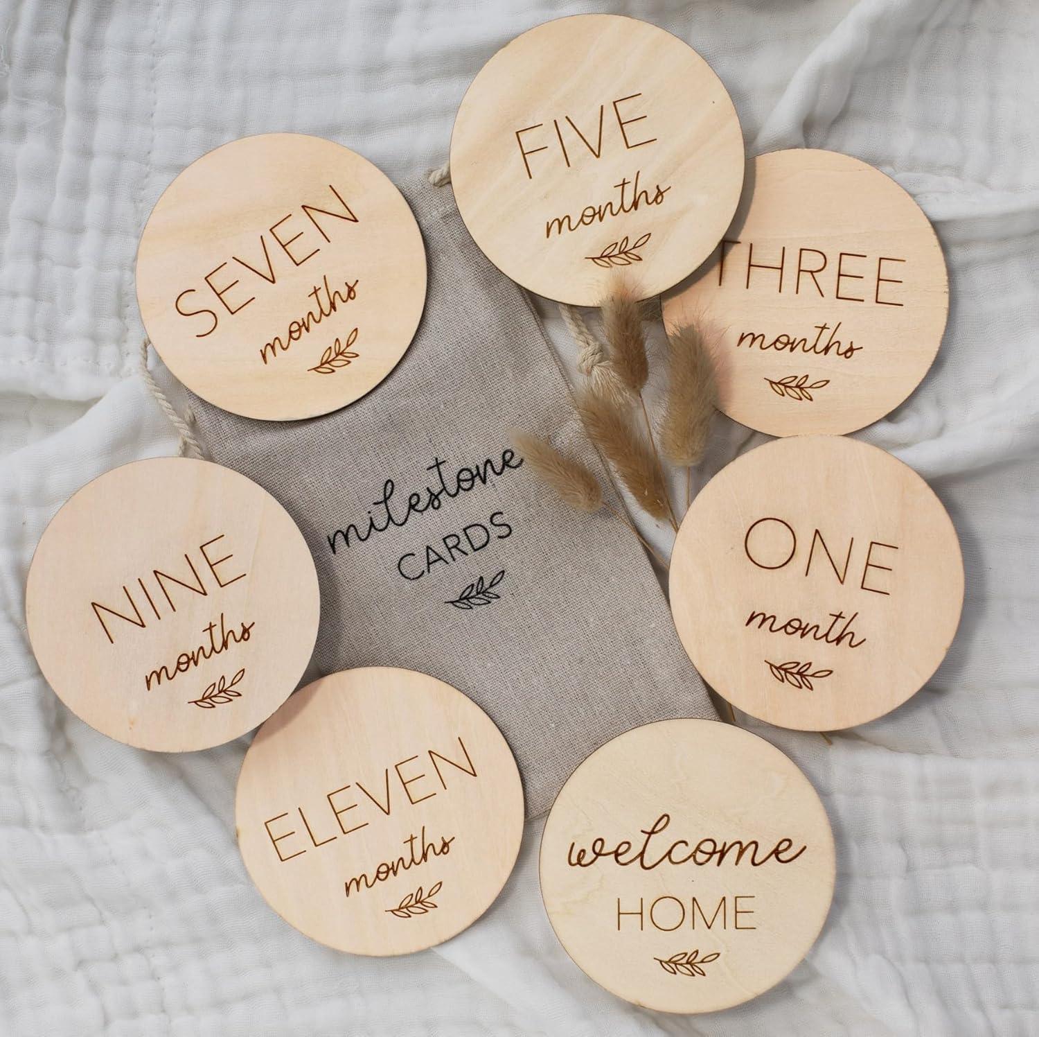 Great Gift: Tested Wooden Discs Versus Photo Milestones... Baby Cards Reveal Hidden Magic