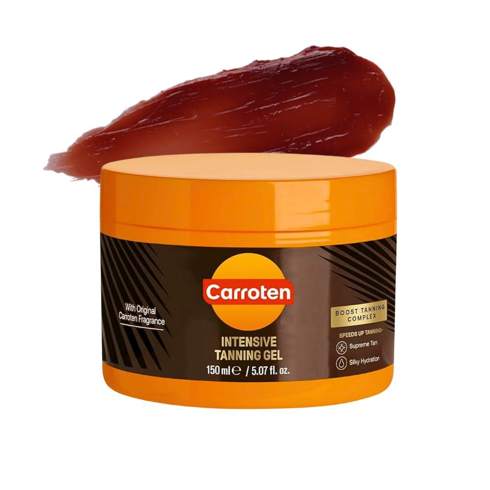 Carroten Tanning Gel: Surprising Hydration from Vitamin E & Coconut Oil | Non-Greasy, Greece-Made, 5 Fl Oz Tested