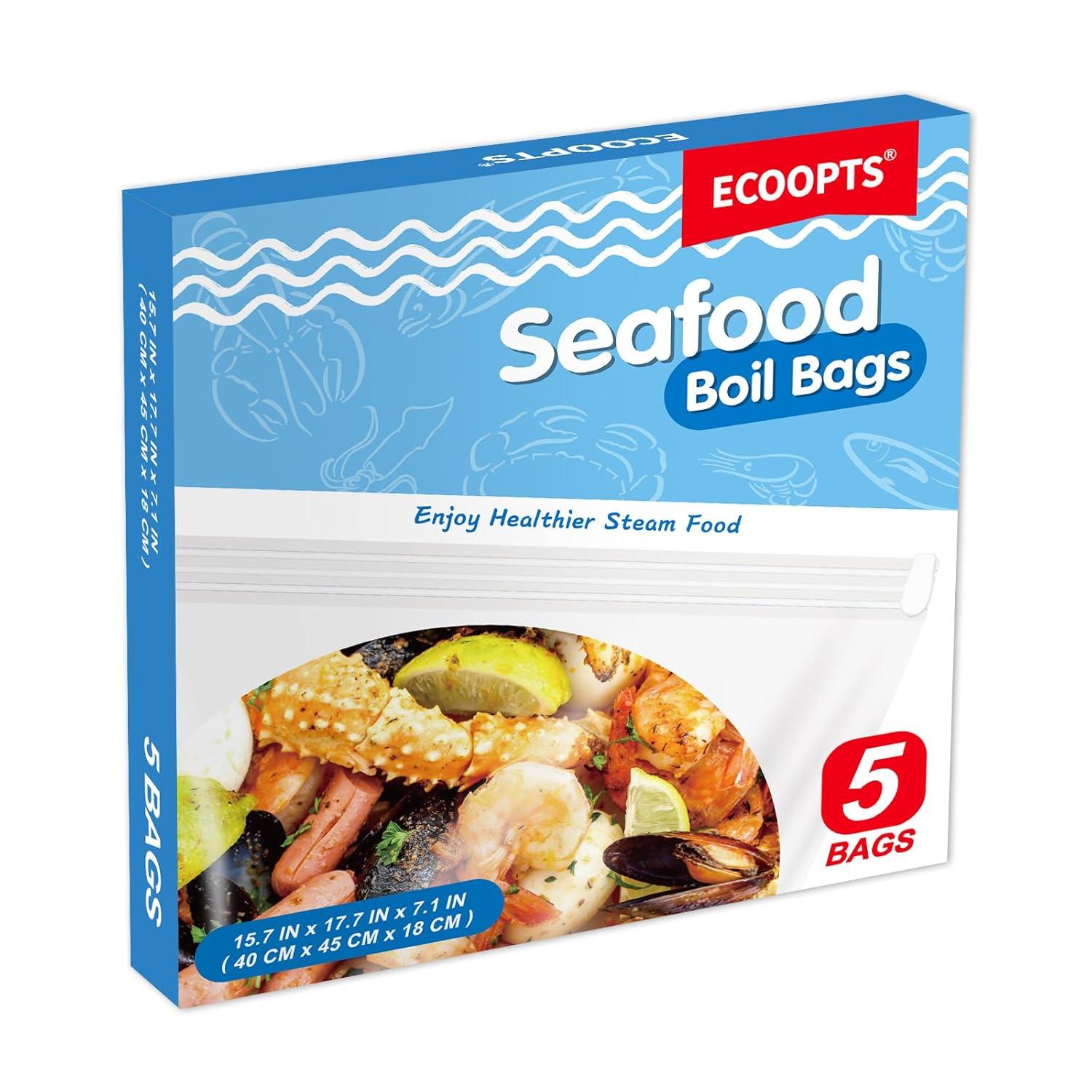 5×Seafood Boil Bags: Large Size, Surprising Reusability - Cooking Convenience Tested