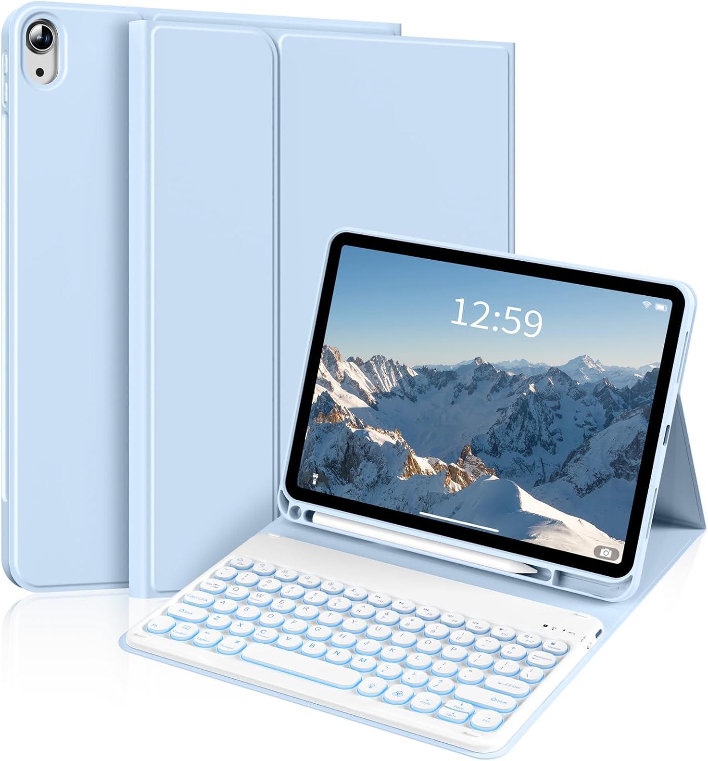 IPad Case with 7-Color Backlight Tested for Remote Work & Streaming Efficiency