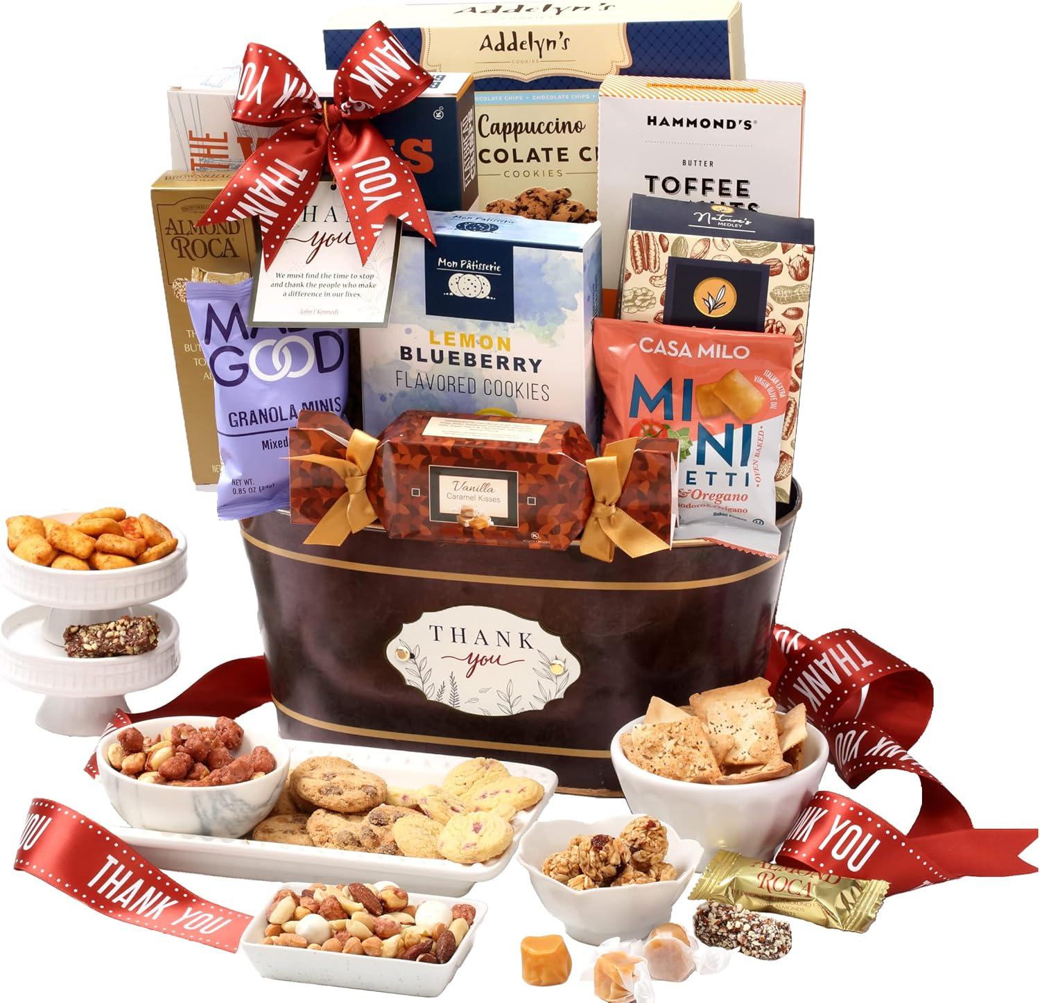 Surprising Assortment & Beautiful Display: Broadway Basketeers Gift Basket Tested for Appreciation
